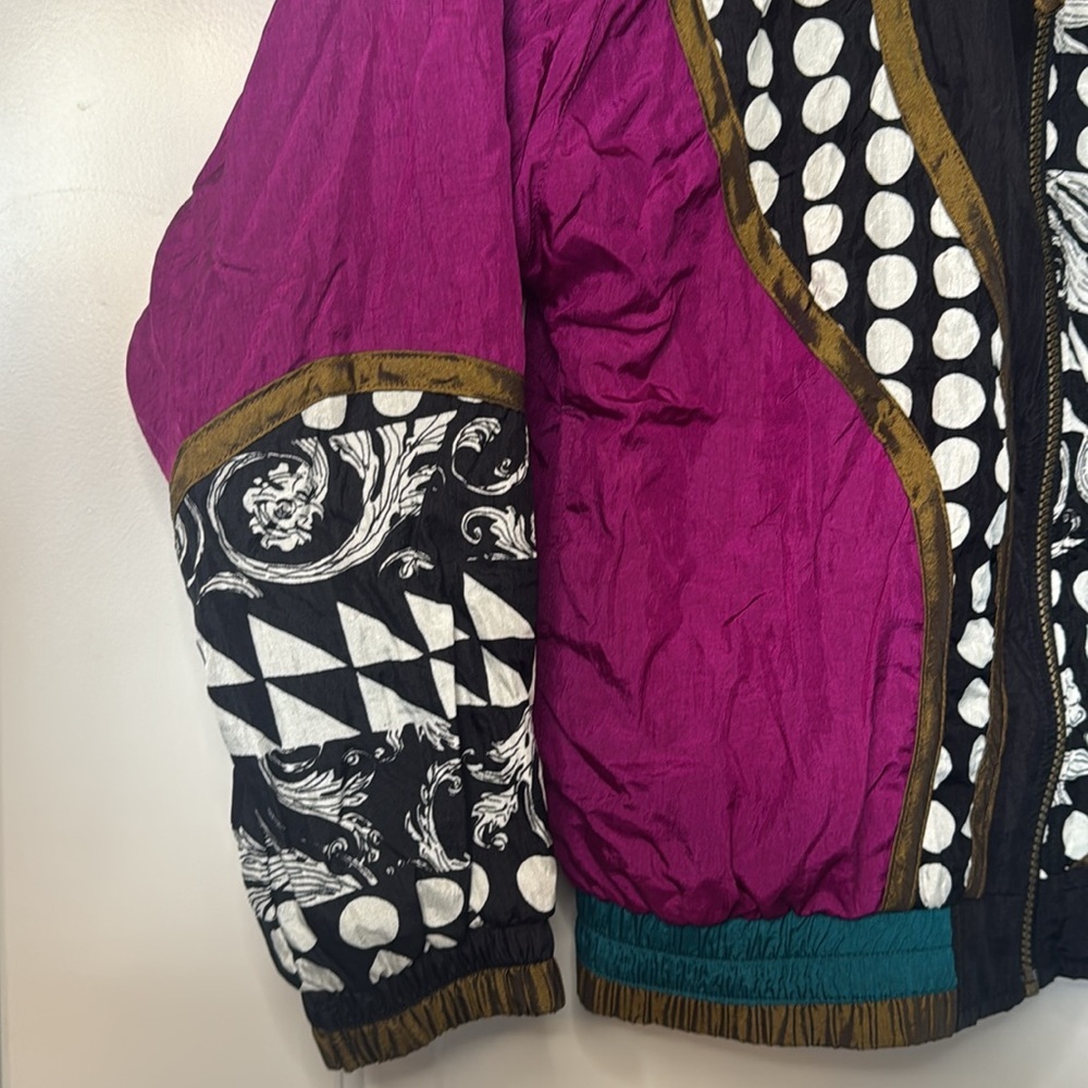 Vintage 90's Lavon Cheerful Windbreaker Jacket Women's Size PM Geometric Pattern - Picture 3 of 9